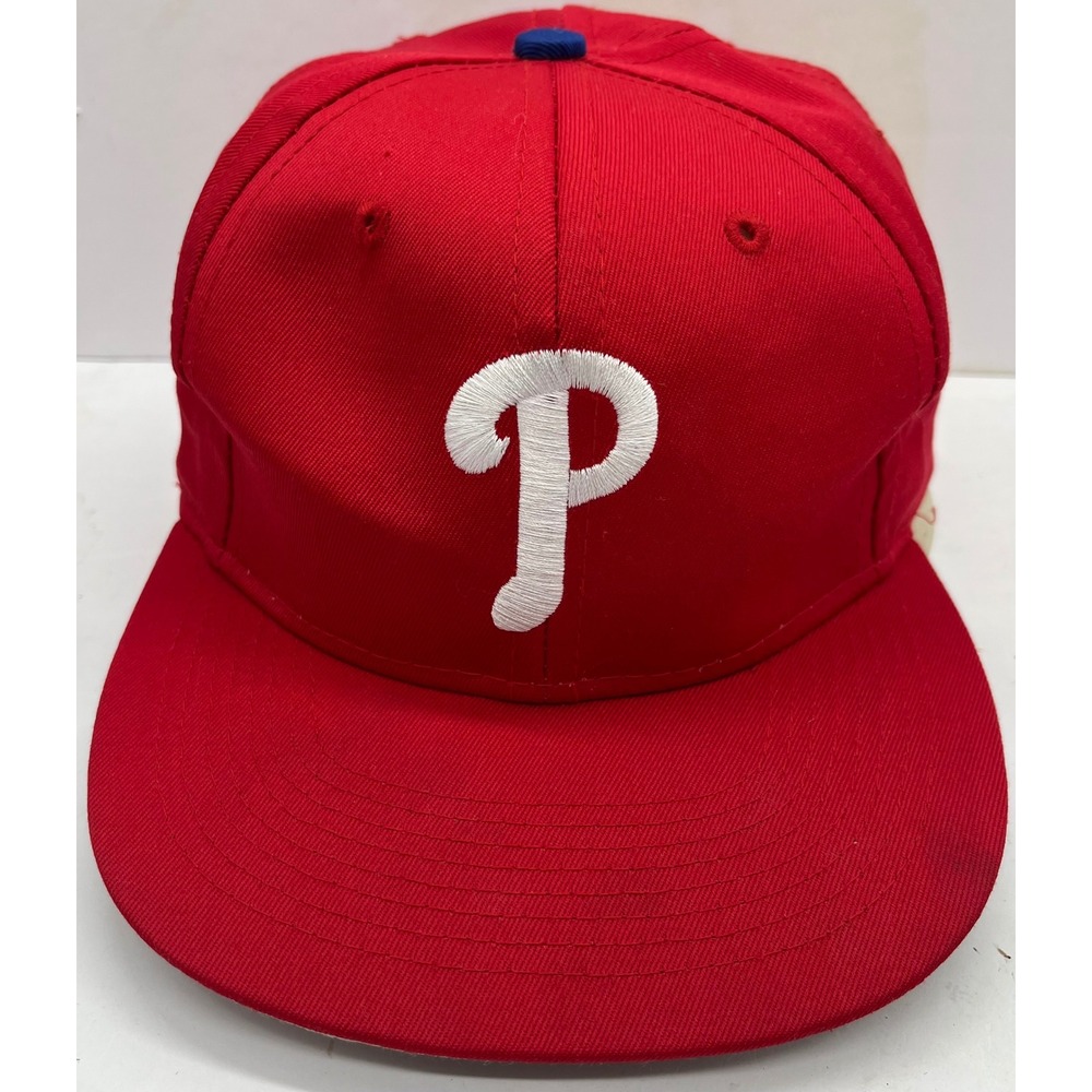 Vintage Philadelphia Phillies Hat Logo 7 Red Snapback MLB Baseball Cap Mens OSFA - Picture 2 of 9